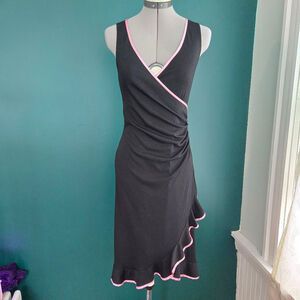 Y2K Trixxi Black Dress with Pink Trim